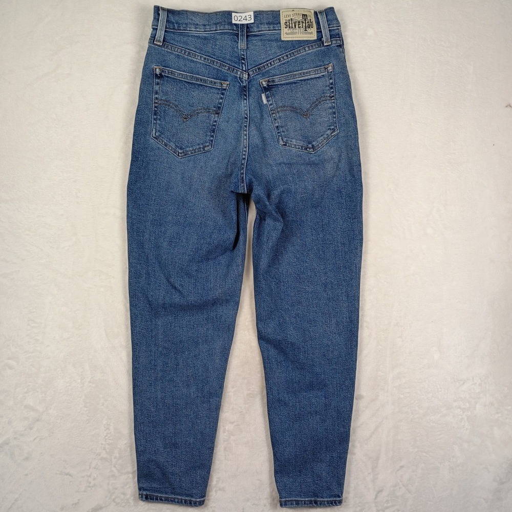 Levi's SilverTab Mom Jeans Womens 27 Blue High Waisted Tapered Denim 90s Vintage